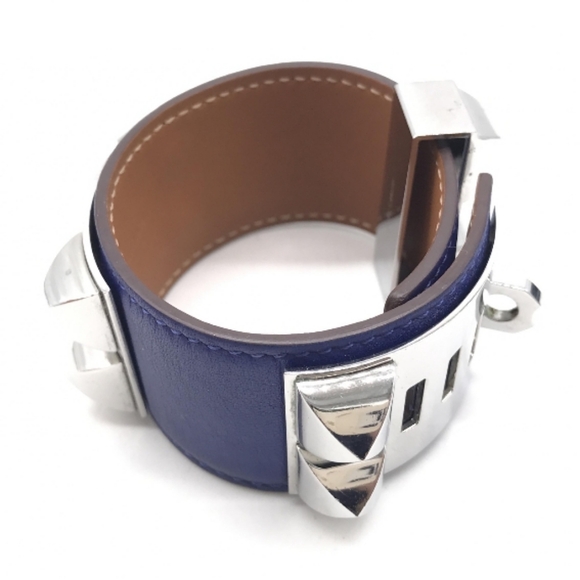 HERMÈS Authentic Collier De Chien 24 Bracelet Discontinued Color: Blue In Box - Picture 7 of 16